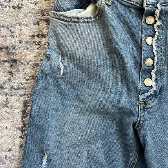 Boyish Mikey High Rise Wide Leg Medium Wash Distressed Jeans | Size 26 - Picture 12 of 16